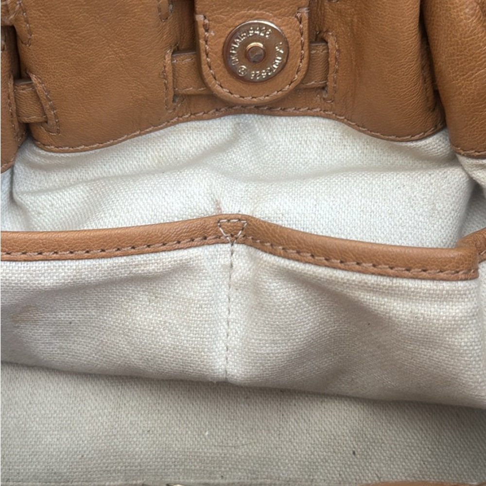 Michael Kors Tan Leather Drawstring Tote with Gold Hardware. Originally $428 - Picture 6 of 8